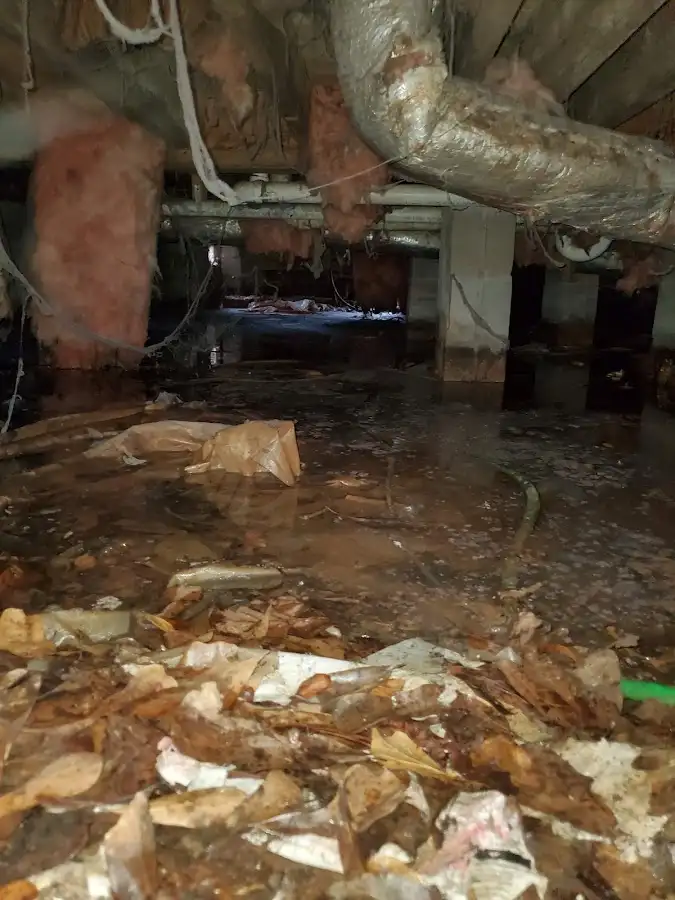 Crawl space flood assessment for Commercial Water Damage Restoration in Cicero